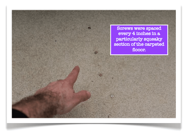 Easily Fix Squeaky Floors-Screw spacing on a particularly squeaky section of floor