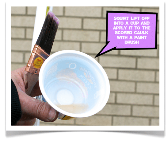 How to remove silicone caulk-apply lift off to the scored caulk