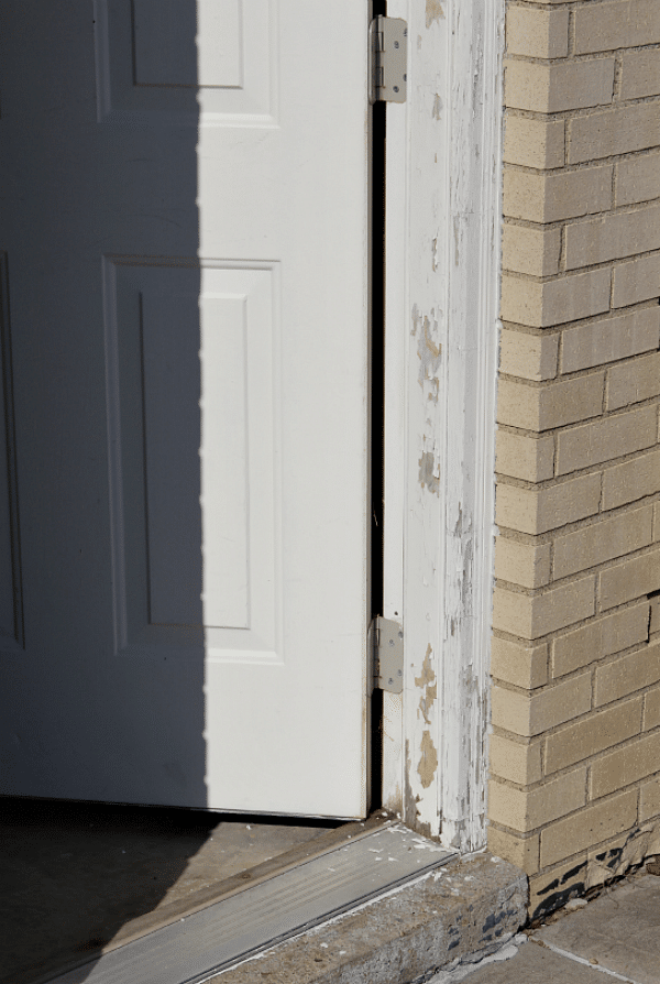 Chipping paint on door jamb