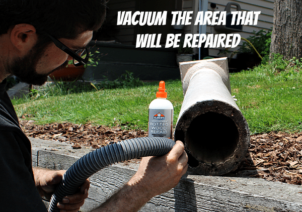 Vacuum the area repairable area