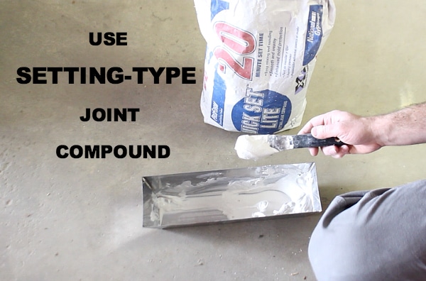 Use setting type joint compound