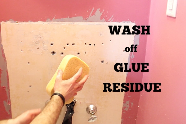 Wash off glue residue