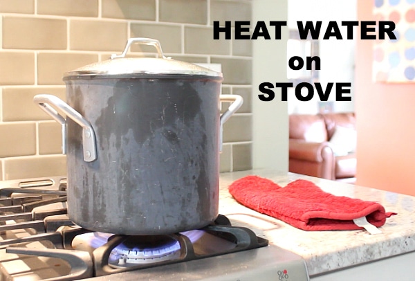 Heat water on stove
