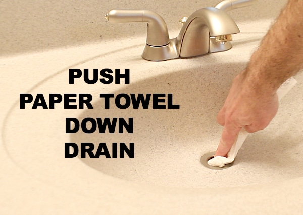 Push paper towel down drain
