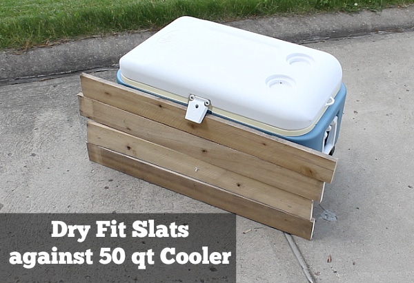 Dry fit slats against cooler