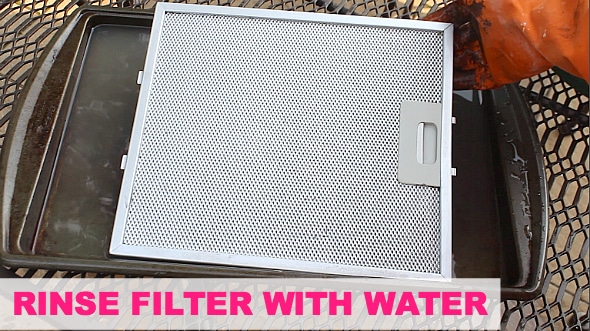 Rinse filter with water