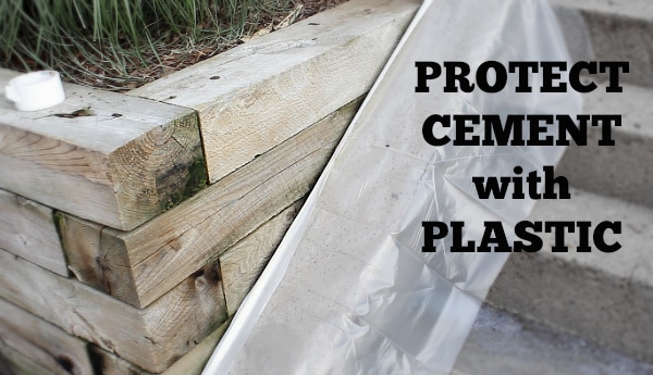 Protect Cement with plastic