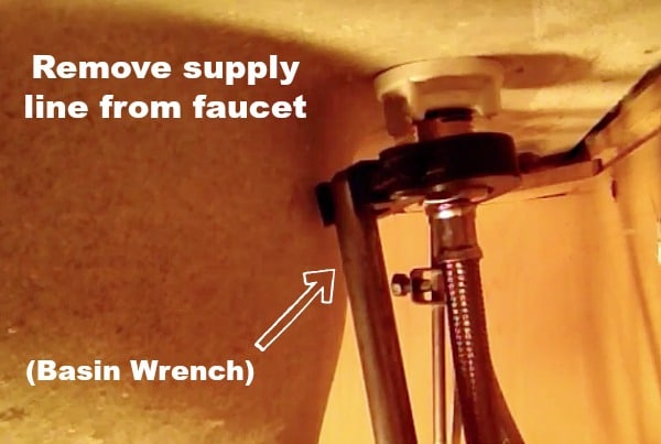 Remove faucet supply line