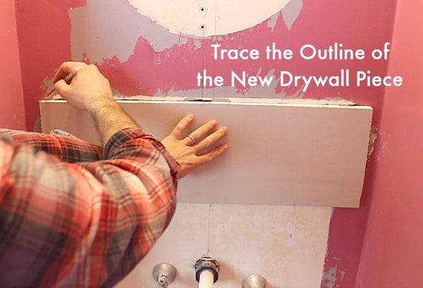 Trace new drywall piece