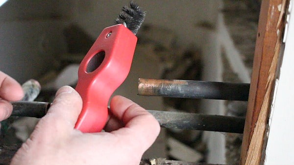 Copper pipe cleaning brush