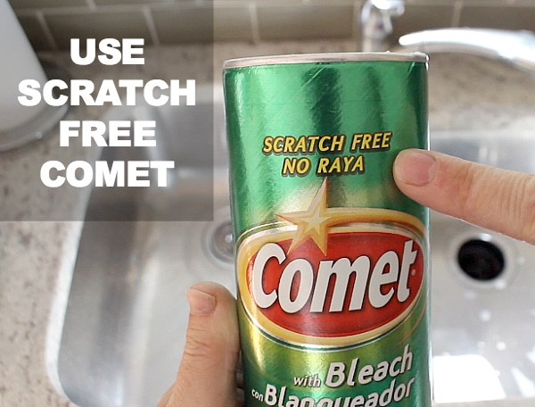 will using comet scratch my bathroom sink