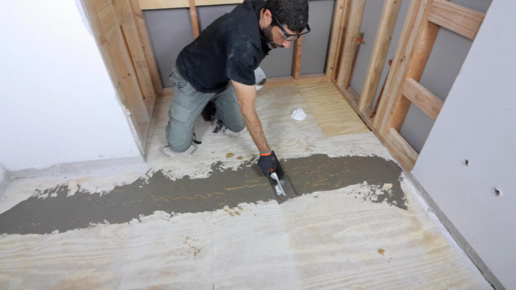 Subfloor Prep with Feather Finish