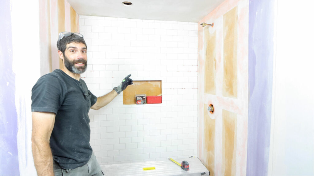 Setting Subway Tile from Top of Niche to Ceiling