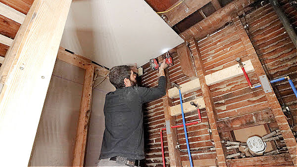 Drywall ceiling installation