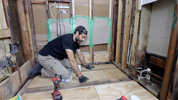 Recessed Shower Subfloor for Curbless Shower