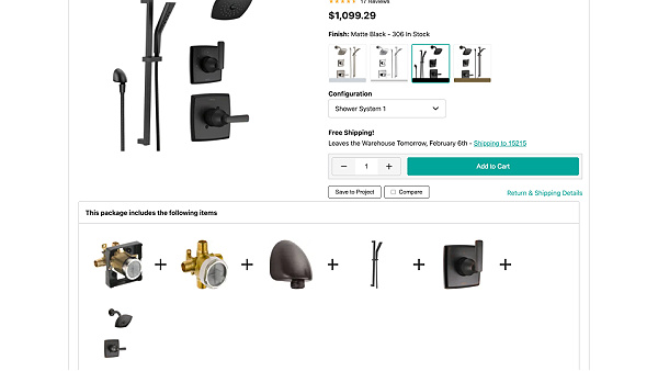 Delta Shower Valve Package
