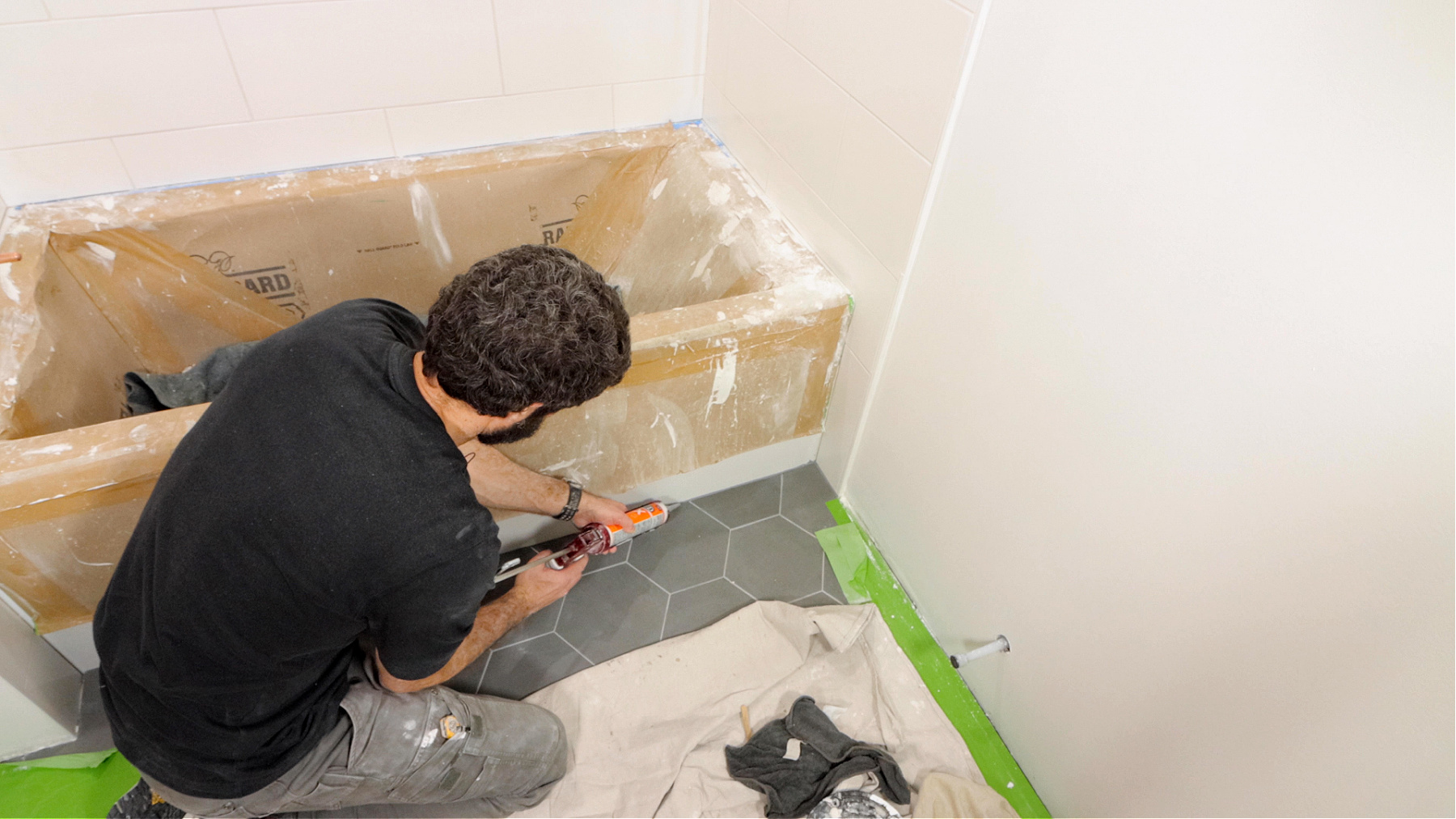 Caulking Tub to Tile Floor