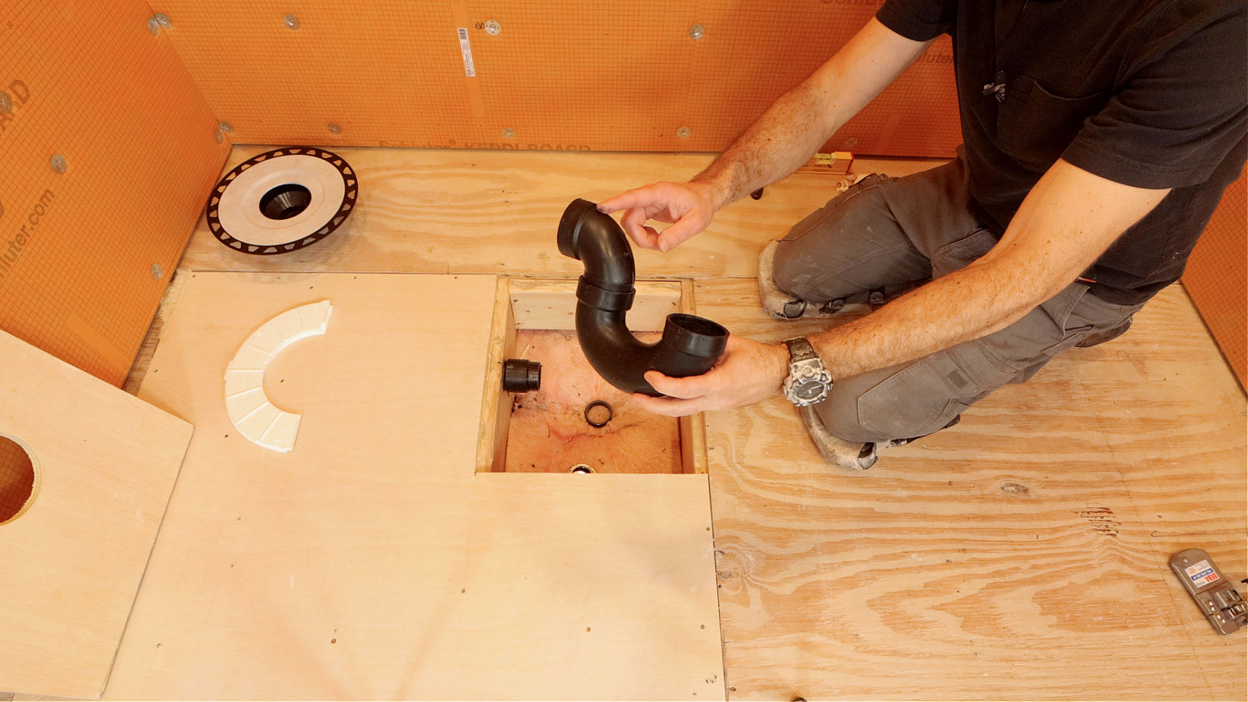 How to Solvent Weld P-Trap and Drain (Schluter KERDI-DRAIN)