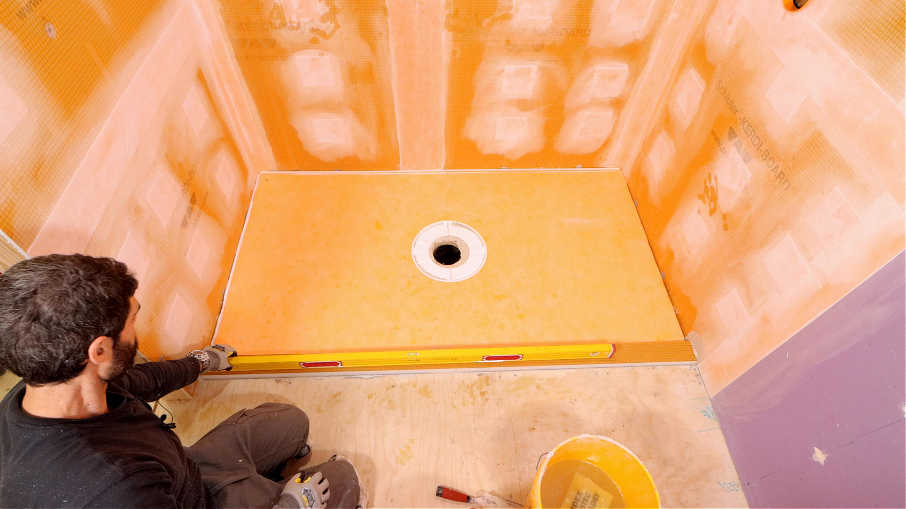 Schluter Shower Tray and Curb Installation (For 38″ x 71″ Shower)