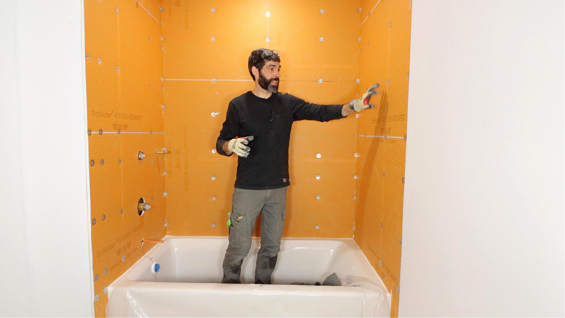 How to Install KERDI-BOARD (Tub Shower Walls)