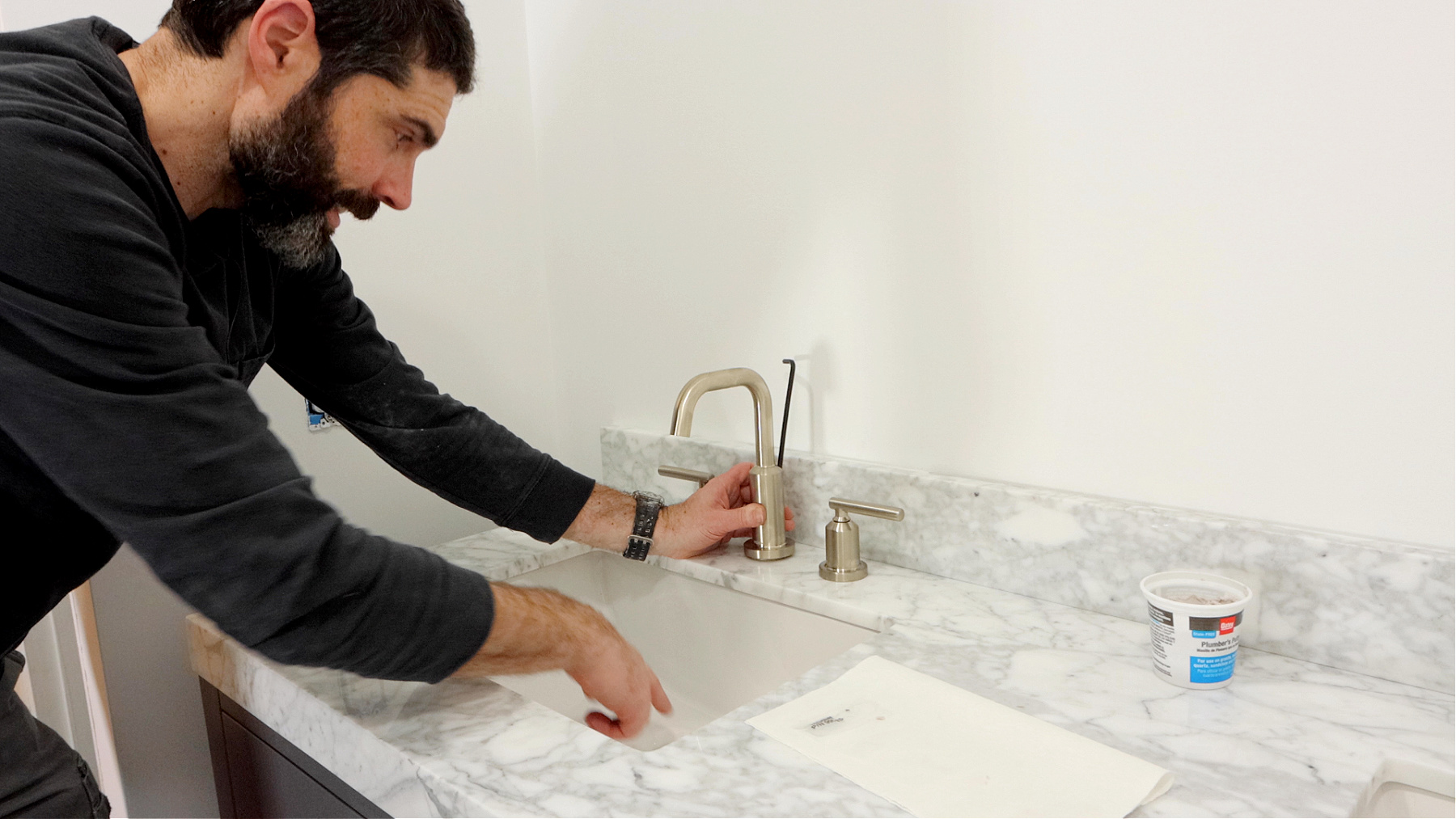Spout and Handle Installation (Moen Widespread Sink Faucet)