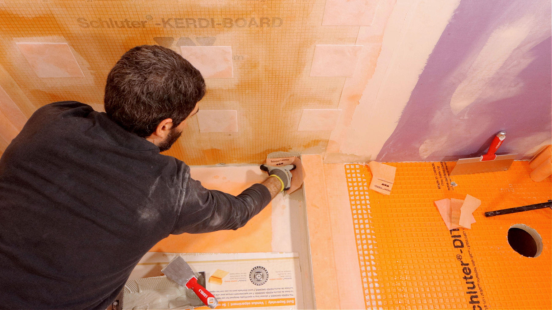 Waterproofing Curb and Shower Corners (Custom Tray and Curb)