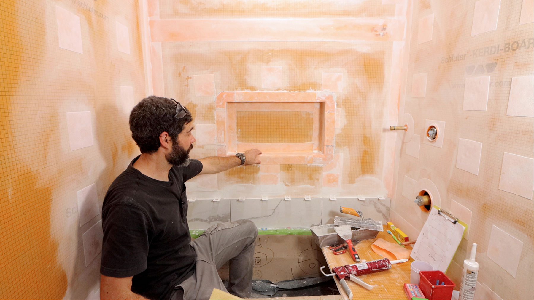 Waterproofing Shower Niche Seams (Custom Niche)