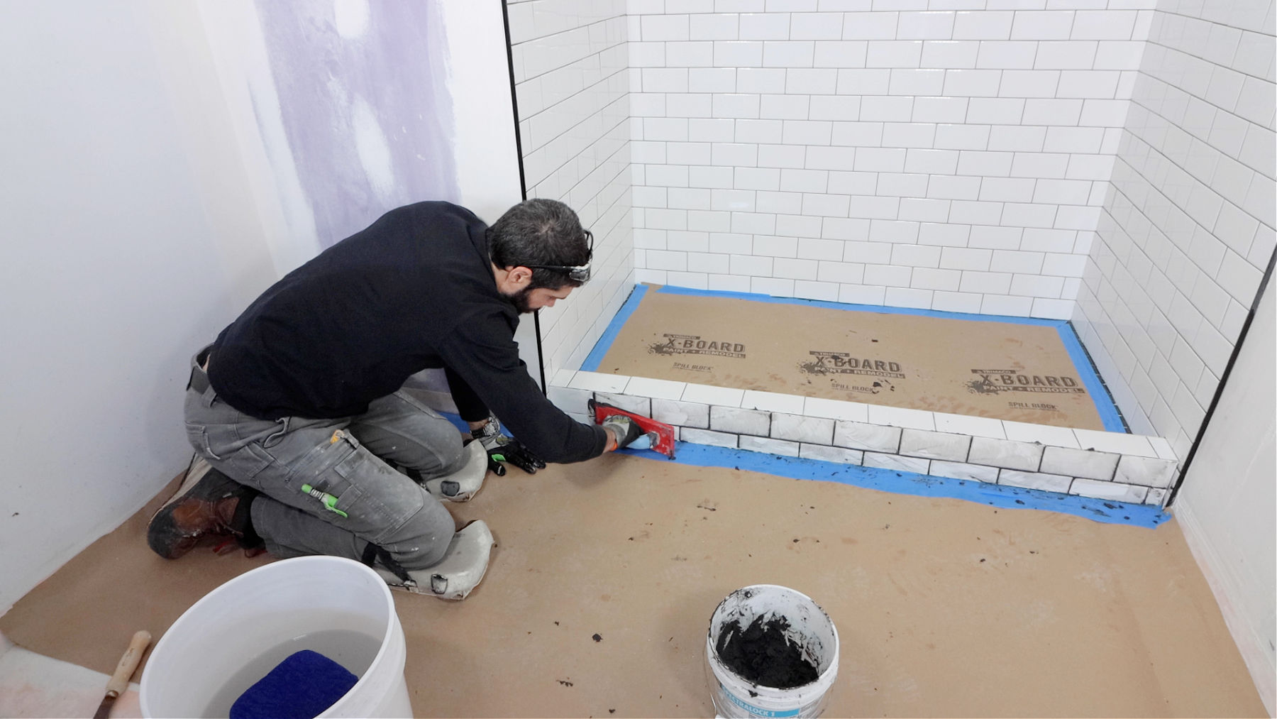 How to Grout Shower Curb