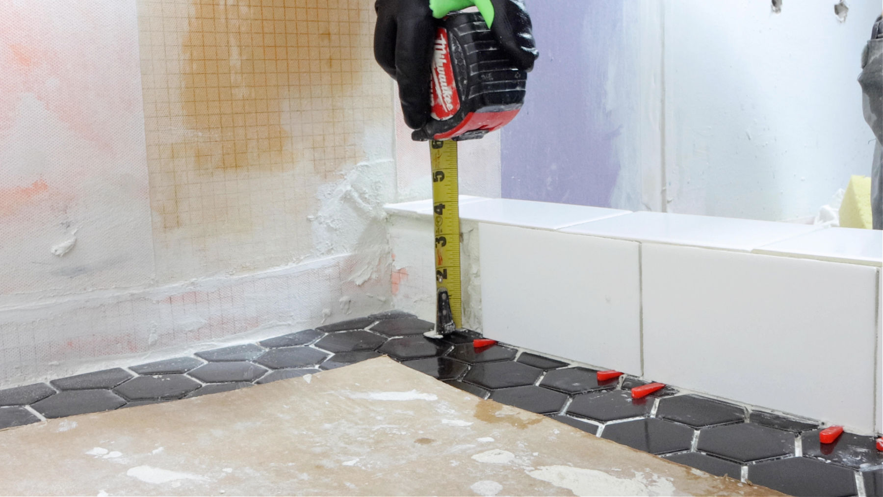 How to Tile Curb Inside Shower