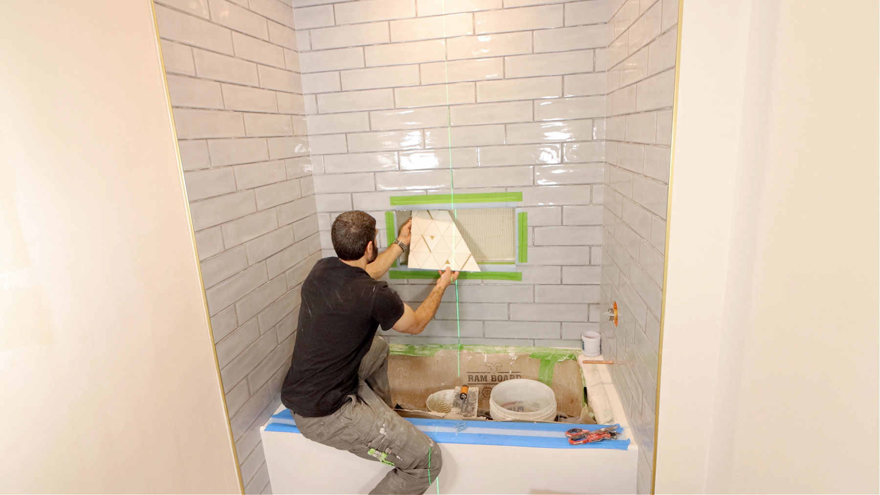 How to Install Marble Mosaics Inside Niche