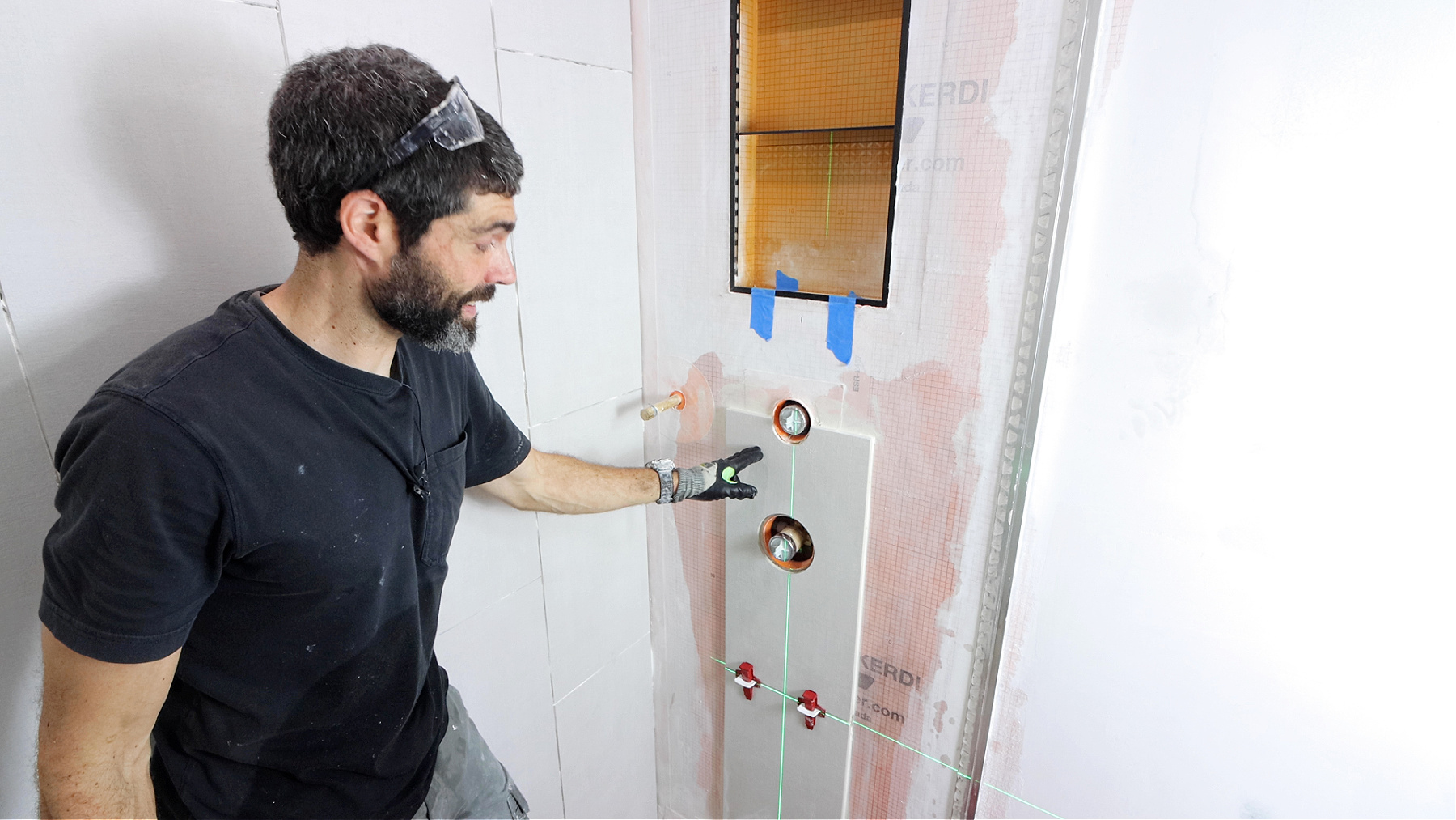 Setting First Column of Plumbing Wall