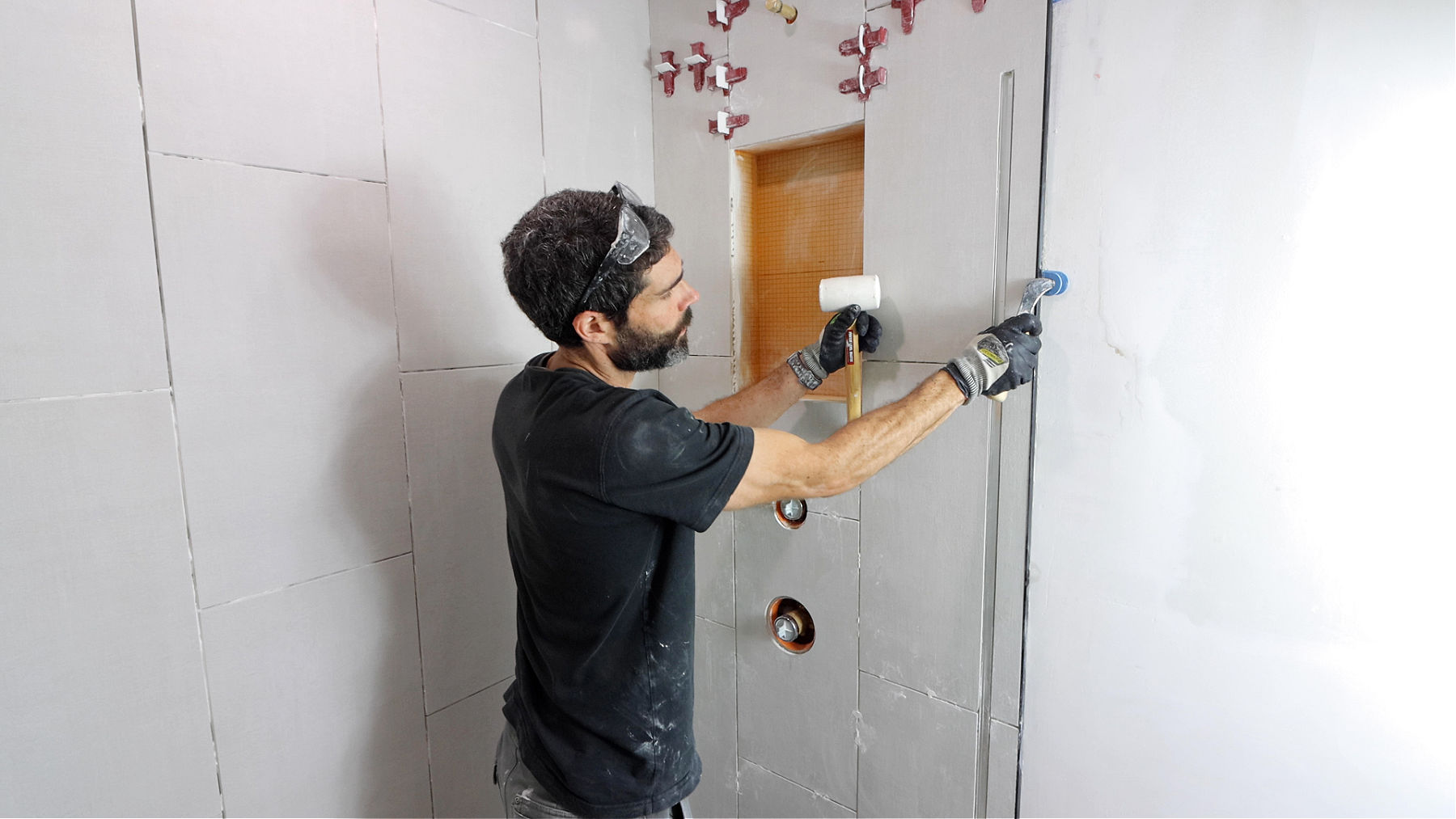 T-Lock Removal for Plumbing Wall Tile