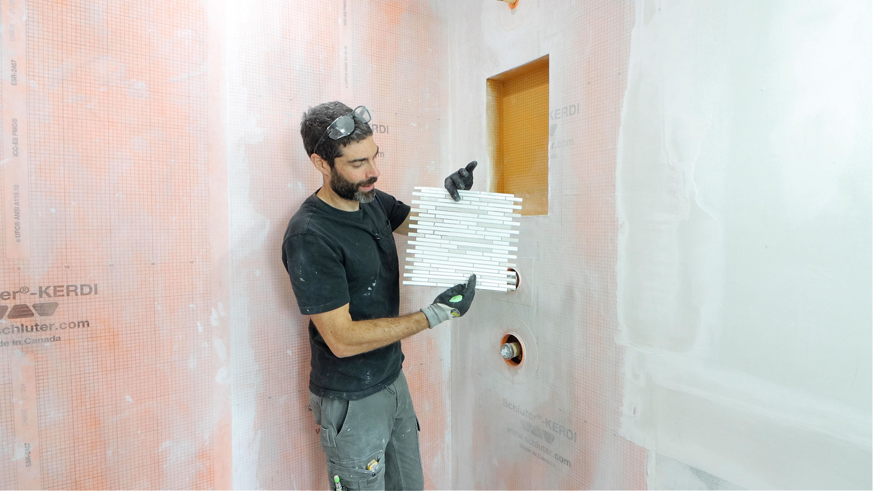 Shower Niche Glass Mosaic Tip