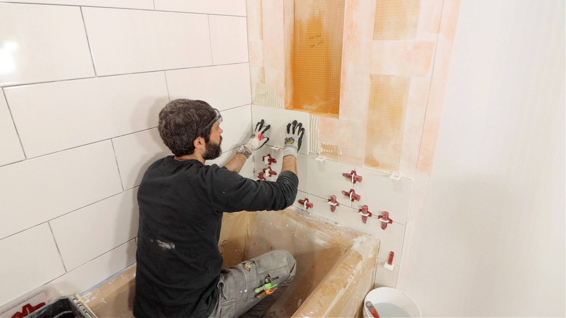 Beveling Tile Below Niche