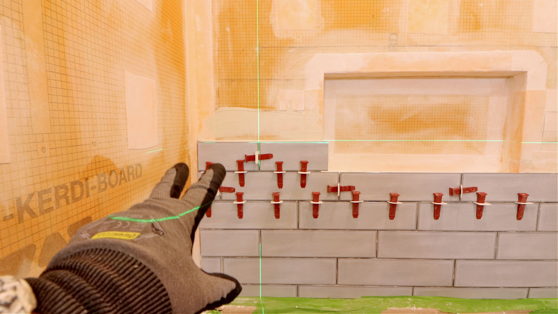 How to Bevel and Set Tiles Around Niche