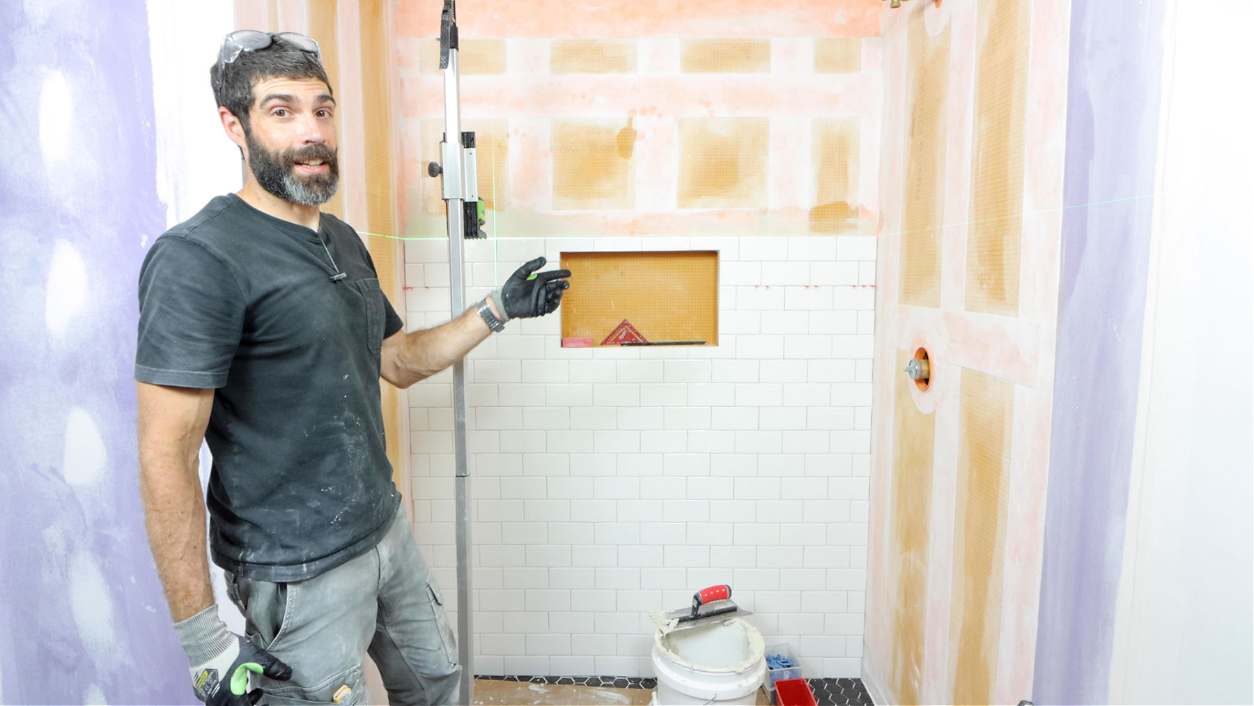 Setting Subway Tile from Bottom to Top of Niche