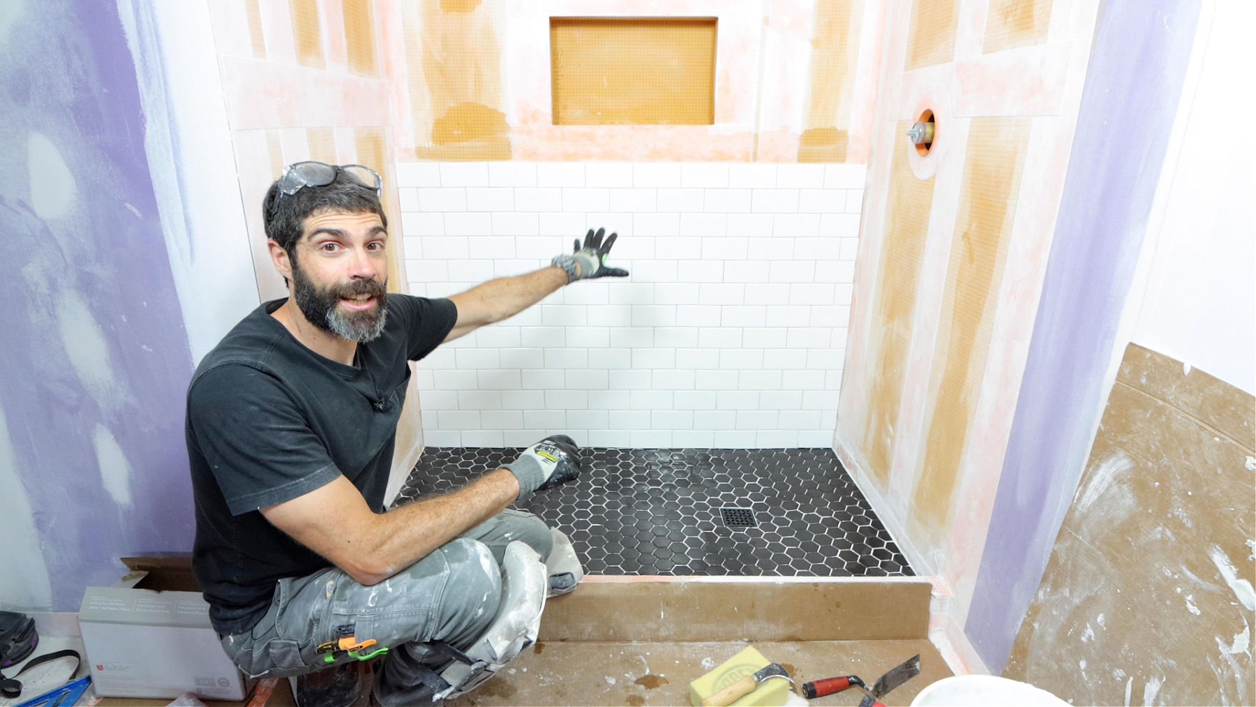 Tile Shower Walls (3×6 Subway & Niche)