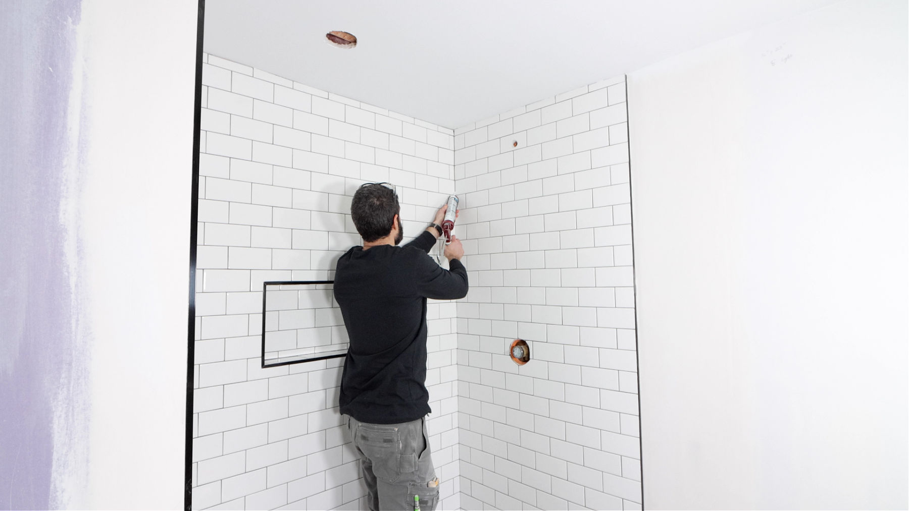 Siliconing Shower Corners and Niche