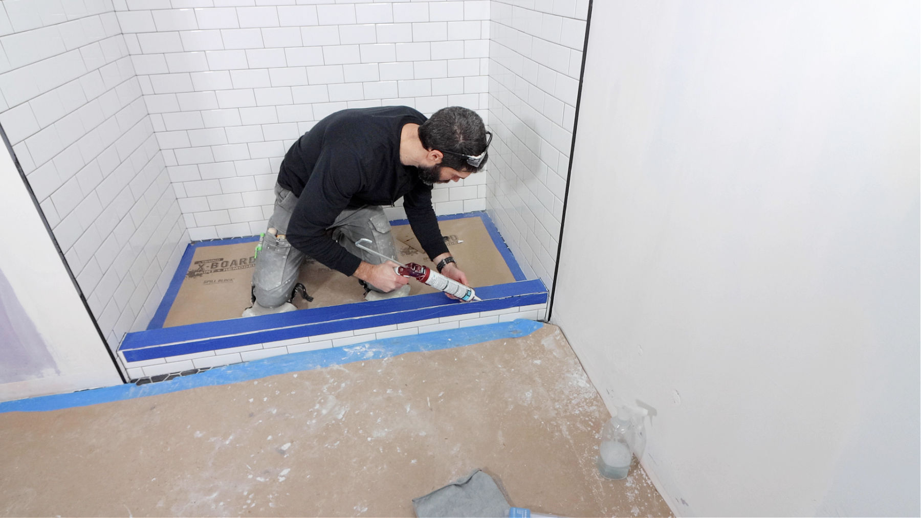 Siliconing Shower Curb