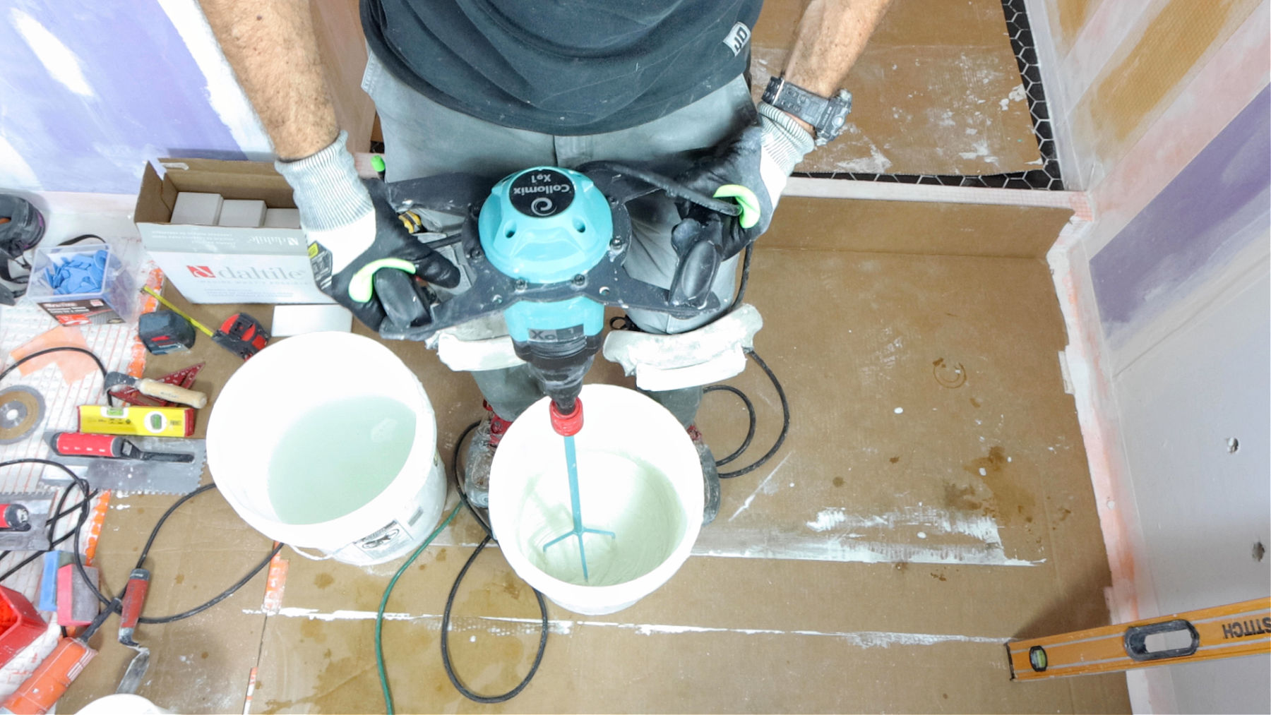 Thin-Set Mixing for Wall Tile