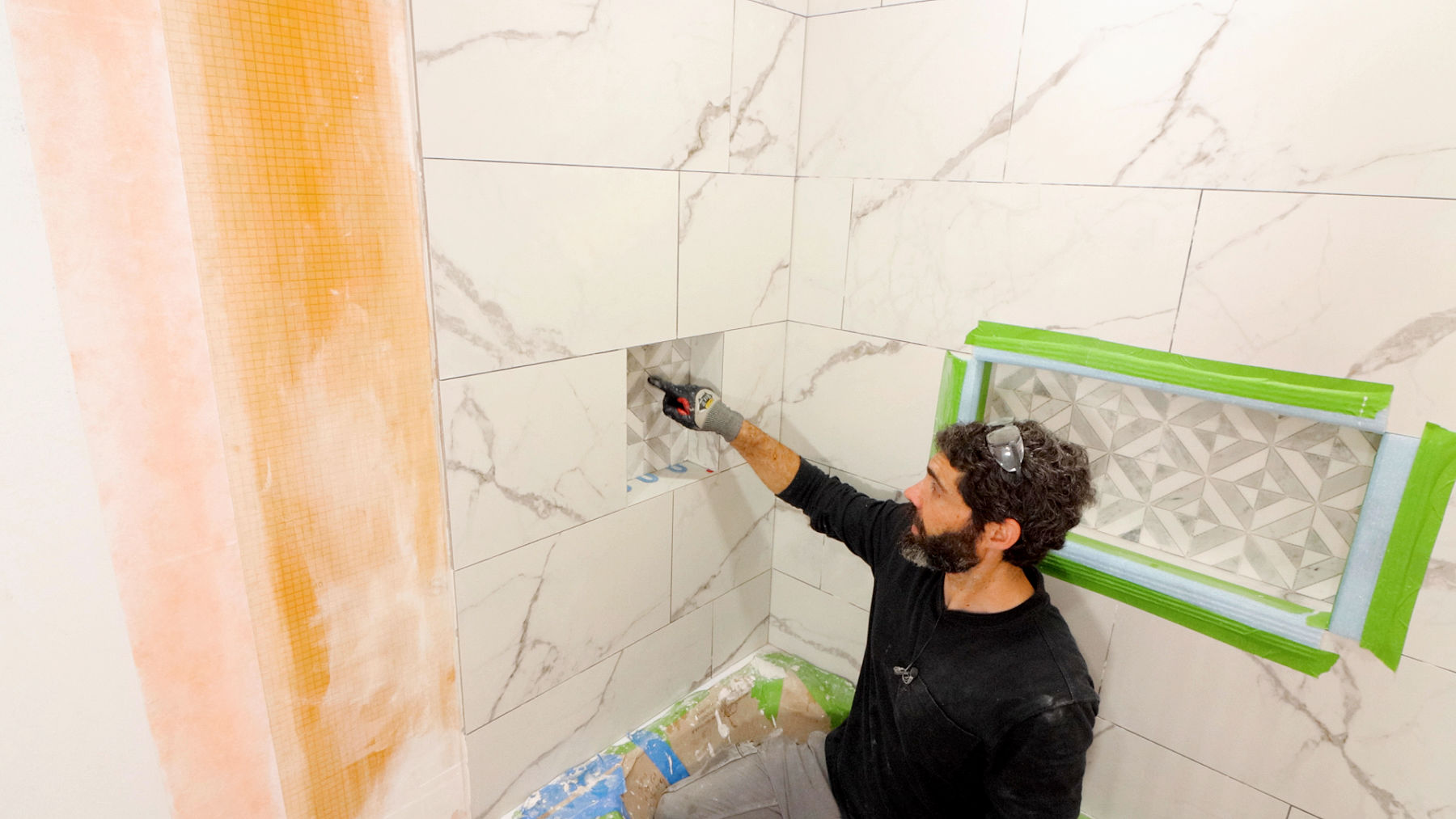 Tile Shower Niche with Miters (12×12)
