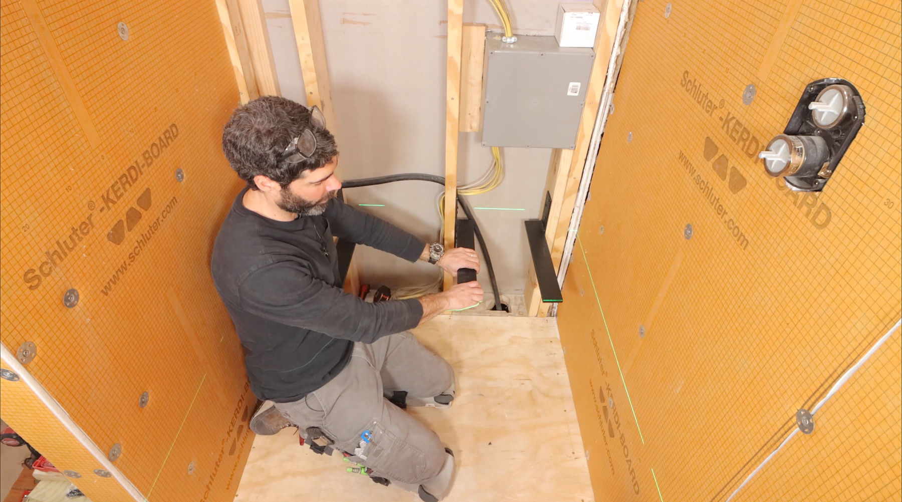 Floating Shower Bench Bracket Installation