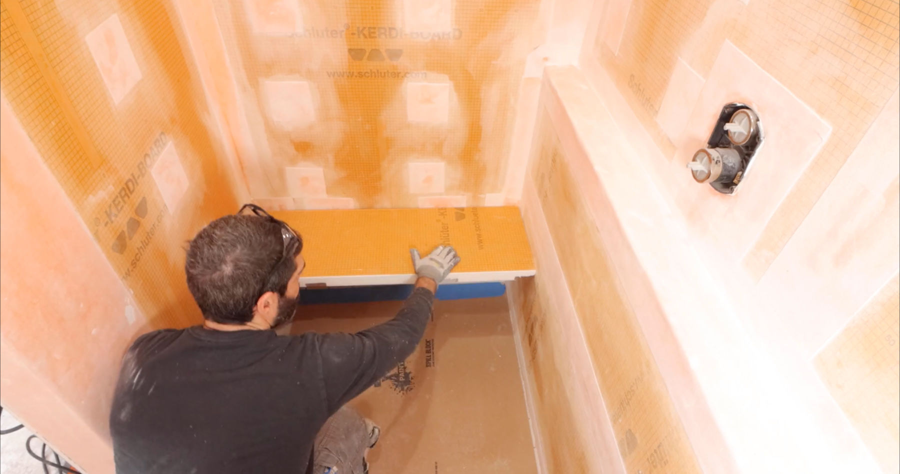 Floating Shower Bench Construction