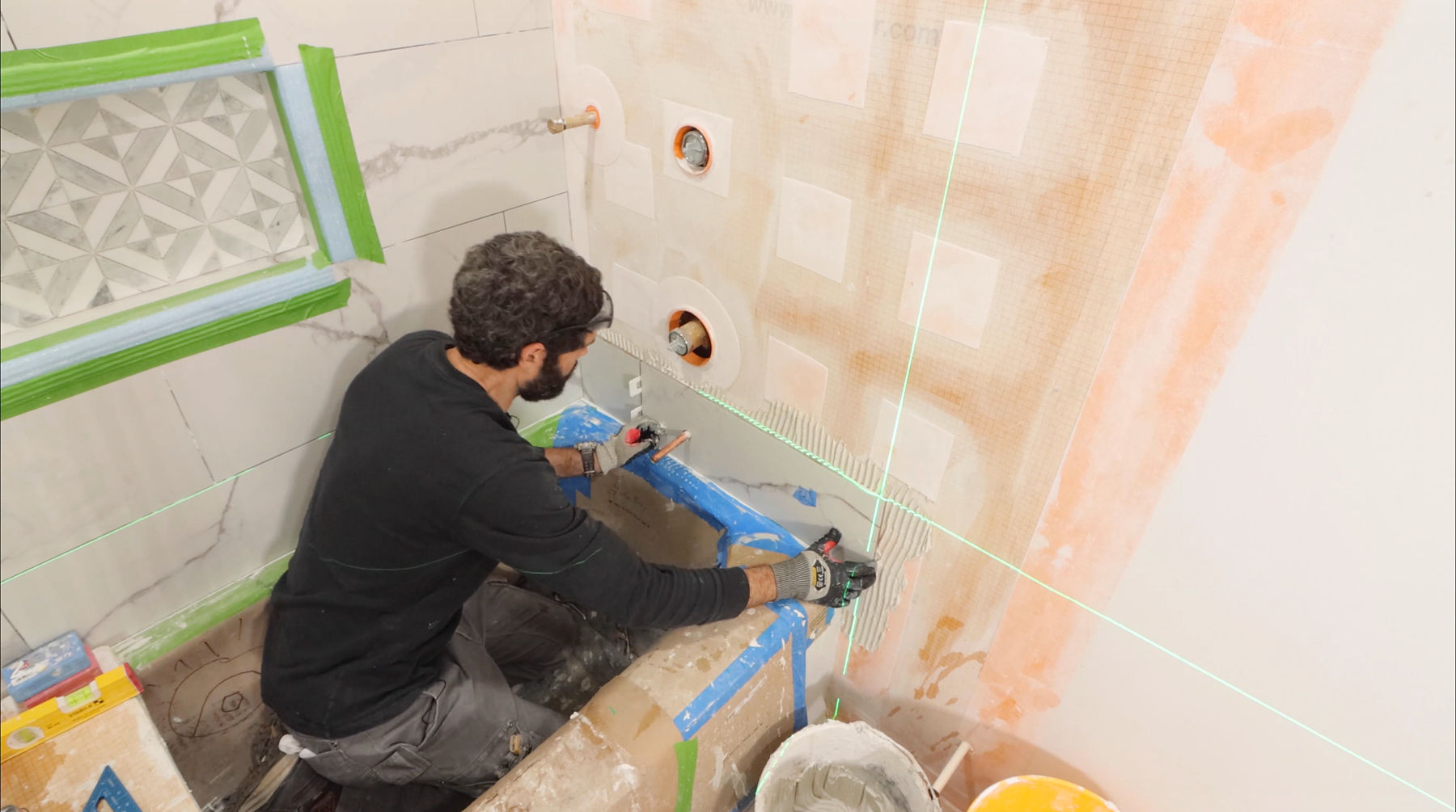 How to Tile First Row of Tub Shower
